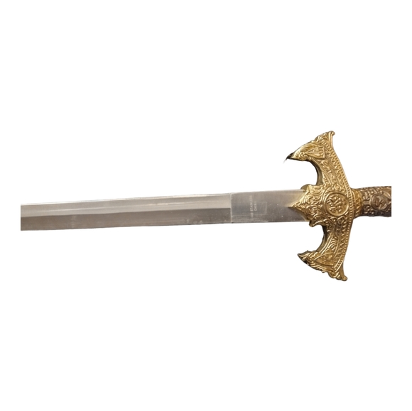 Decorative Sword and Sheath Copper & Stainless Steel w/ Chain for Wall Mounting - Picture 11 of 12